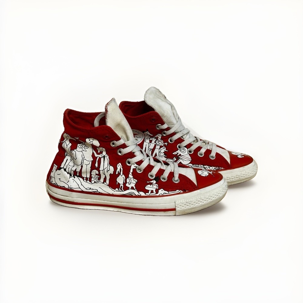 Converse All Star 1HUND(RED) Mens 7 Red Cannanes Artist 81 Nichols 2008 107362F
